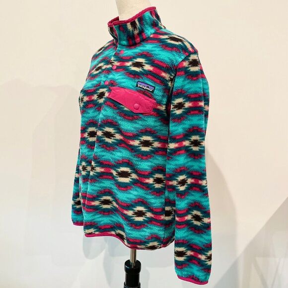 Patagonia Synchilla Pullover Fleece In Wild Desert Aztec Tribal Winter Jacket-S - Picture 3 of 11